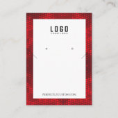 Rood Wit Lijst Modern ketting oorbellen Visitekaartje (Voorkant)