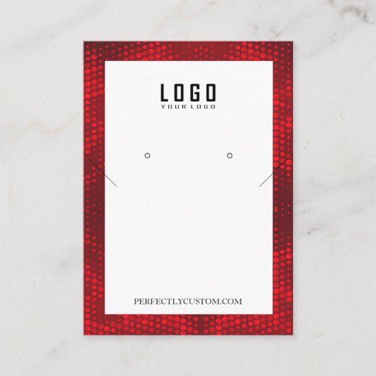 Rood Wit Lijst Modern ketting oorbellen Visitekaartje (Voorkant)