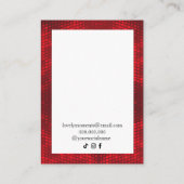 Rood Wit Lijst Modern ketting oorbellen Visitekaartje (Achterkant)