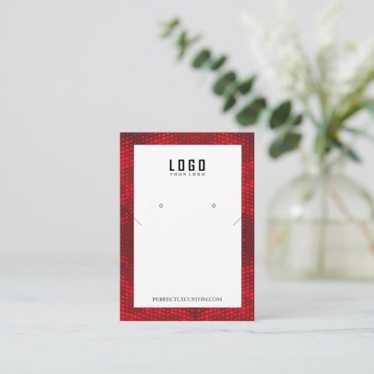 Rood Wit Lijst Modern ketting oorbellen Visitekaartje (Staand voorkant)