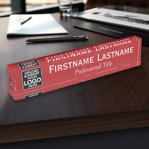 Rood wit - Logo, naam en functie voor professionel Naambordje
