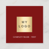 Rood wit logo QR code social media Vierkante Visitekaartje (Voorkant)