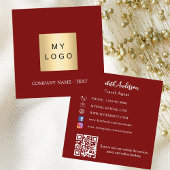 Rood wit logo QR code social media Vierkante Visitekaartje