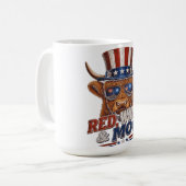 Rood Wit & Loos Hoogland Koe - Grappige 4e Juli Koffiemok (Voorkant links)