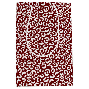 Rood wit luipaard print medium cadeauzakje