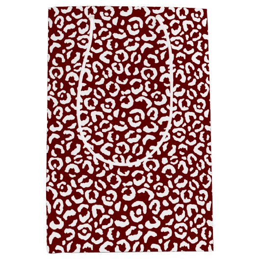 Rood wit luipaard print medium cadeauzakje (Voorkant)