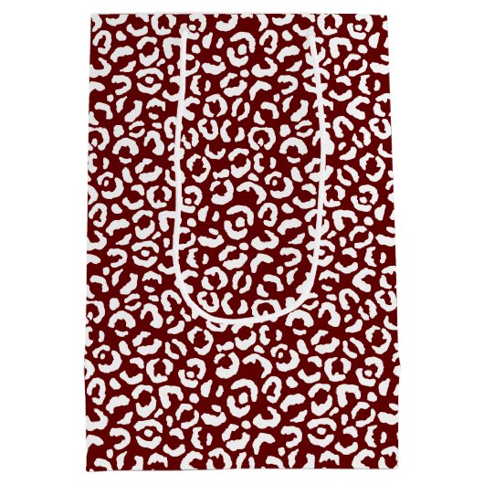 Rood wit luipaard print medium cadeauzakje (Achterkant)