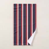 Rood Wit Marineblauw Strepen Scheepsstreep Bad Handdoek (Handdoek)