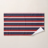 Rood Wit Marineblauw Strepen Scheepsstreep Bad Handdoek (Handdoek)
