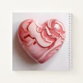 Rood wit marmeren hart notitieboek (Achterkant)