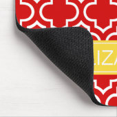 Rood wit Marokkaans #6 Monogram anananasnaam Muismat (Hoek)