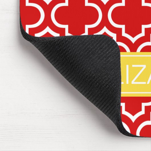 Rood wit Marokkaans #6 Monogram anananasnaam Muismat (Hoek)