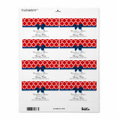 Rood, Wit Marokkaanse Marine Boog Feest Water Labe Etiket (Full Sheet)