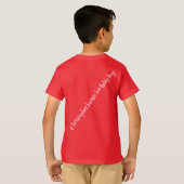 Rood Wit Martial Arts Leuk Silhouet Karate Kinder T-shirt (Achterkant volledig)
