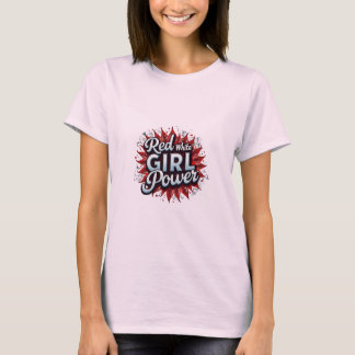 Rood, Wit & Meisje Power T-Shirt Design
