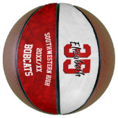 rood wit meisjes team geest herdenking basketbal (Verticaal)