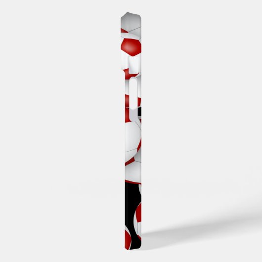 Rood wit meisjes voetballen patroon monogram Case-Mate iPhone case (Achterkant / Links)