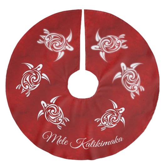 Rood Wit | Mele Kalikimaka | Kerstmis in Hawaïti Kerstboom Rok (Voorkant)