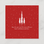 Rood & Wit Merry Xmas QR-code Vierkante Visitekaartje (Achterkant)