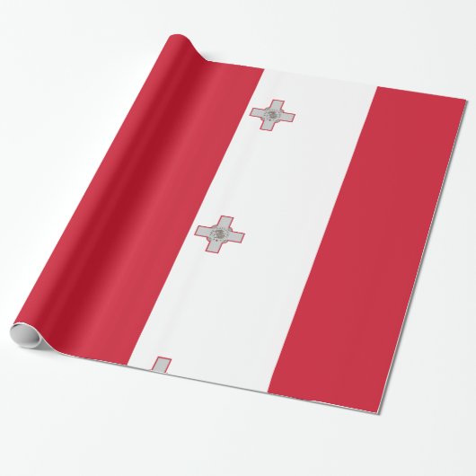 Rood wit met zeehond van Malta Cadeaupapier (Uitgerold)