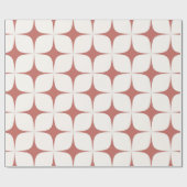 Rood Wit Mid Century Modern Boho Geometrisch Cadeaupapier (Vlak)