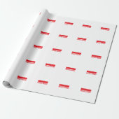 Rood & Wit Minimalistisch Eenvoudig Gewone Naam Cadeaupapier (Uitgerold)