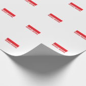 Rood & Wit Minimalistisch Eenvoudig Gewone Naam Cadeaupapier (Hoek)