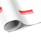Rood & Wit Minimalistisch Eenvoudig Gewone Naam Cadeaupapier (Rol Hoek)