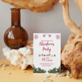 Rood Wit Minimalistisch Kerstfeest Uitnodiging