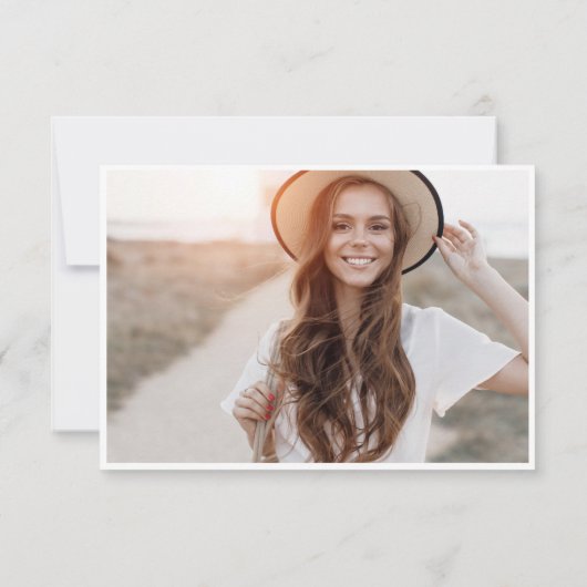 Rood Wit Minimalistisch Modern Afstuderen Foto Bedankkaart (Achterkant)