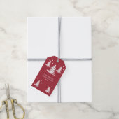 Rood wit minimalistische kerstbomen cadeau Labels Cadeaulabel (Met Touw)