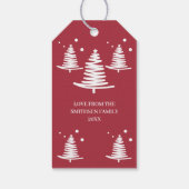 Rood wit minimalistische kerstbomen cadeau Labels Cadeaulabel (Achterkant)