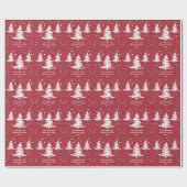 Rood wit minimalistische kerstbomen cadeaupapier (Vlak)