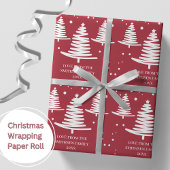 Rood wit minimalistische kerstbomen cadeaupapier