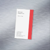 Rood Wit Minimalistische Professional Plain Magnetisch Visitekaartje (Voorbeeld)