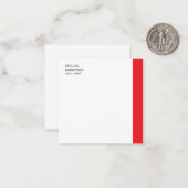 Rood Wit Minimalistische Professional Plain Notitiekaartje (Voorkant / Achterkant in situ)