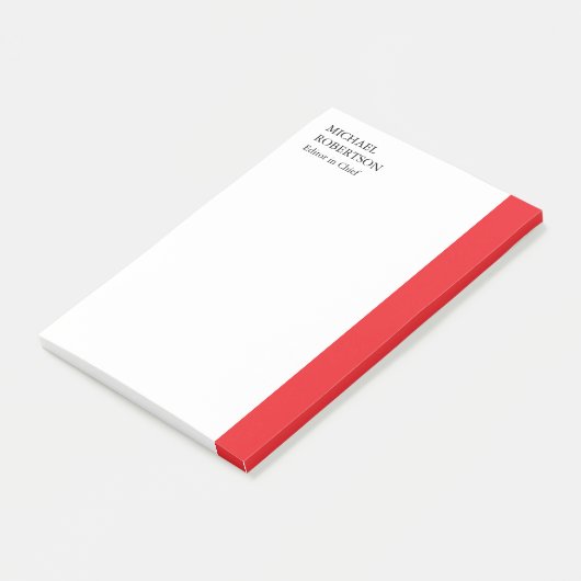 Rood Wit Minimalistische Professional Plain Post-it® Notes (Schuin)