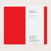 Rood Wit Minimalistische Professional Plain Visitekaartje (Buitenkant ongevouwen)
