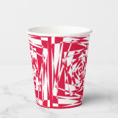 Rood Wit Modern Abstract Uniek voor Evenementen Papieren Bekers (Achterkant)