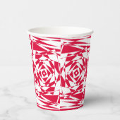 Rood Wit Modern Abstract Uniek voor Evenementen Papieren Bekers (Rechts)