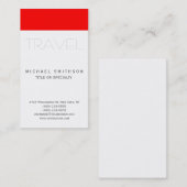 Rood Wit Modern Eenvoudig Reisbureau Visitekaartje (Voorkant / Achterkant)