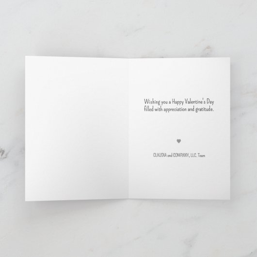Rood Wit Modern Eenvoudig Zakelijk Valentijnsdag Feestdagen Kaart (Binnen)