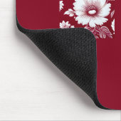 rood & wit  Modern Floral Muismat (Hoek)