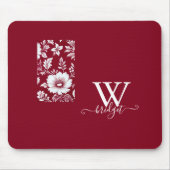 rood & wit  Modern Floral Muismat (Voorkant)