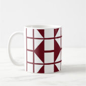 Rood wit modern geometrisch patroon koffiemok (Links)