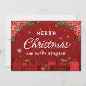 Rood Wit Modern Merry Christmas-Wenskaart Feestdagenkaart (Voorkant)