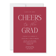 Rood Wit Modern Minimalistisch Afstudeerder Uitnod