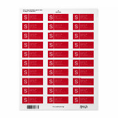 Rood & Wit | Modern Retouradres Etiket (Full Sheet)
