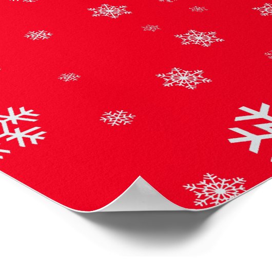 Rood Wit Moderne Familie Foto Vrolijk Kerstmis Poster (Hoek)