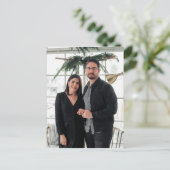 Rood Wit Moderne Foto Vrolijke Kerstgroeten Feestdagenkaart (Staand voorkant)